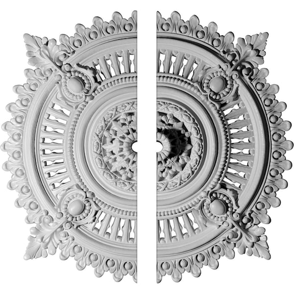Ekena Millwork Haylynn Ceiling Medallion, Two Piece (Fits Canopies up to 1 1/4"), 29 1/8"OD x 1 1/4"ID x 4"P CM29HY2 - main